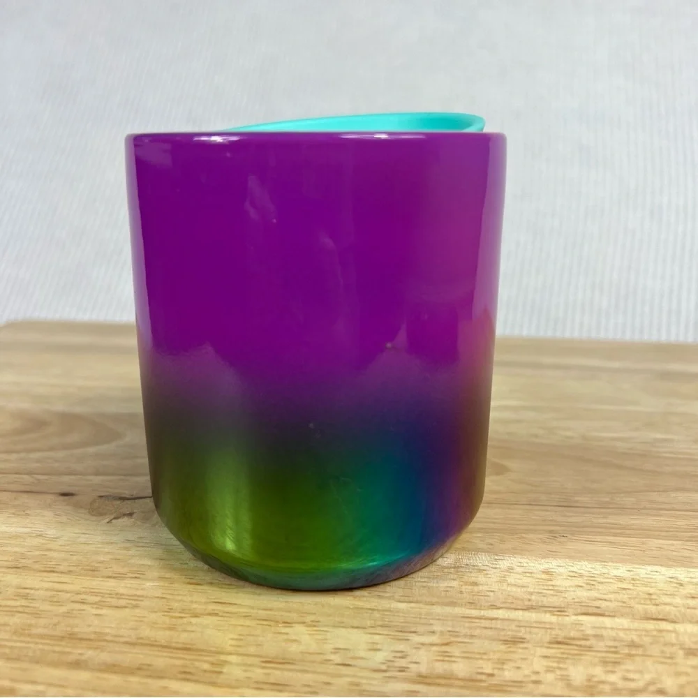 Starbucks NWOT 2021 Summer Purple Iridescent Rainbow 8oz Ceramic Short Mug